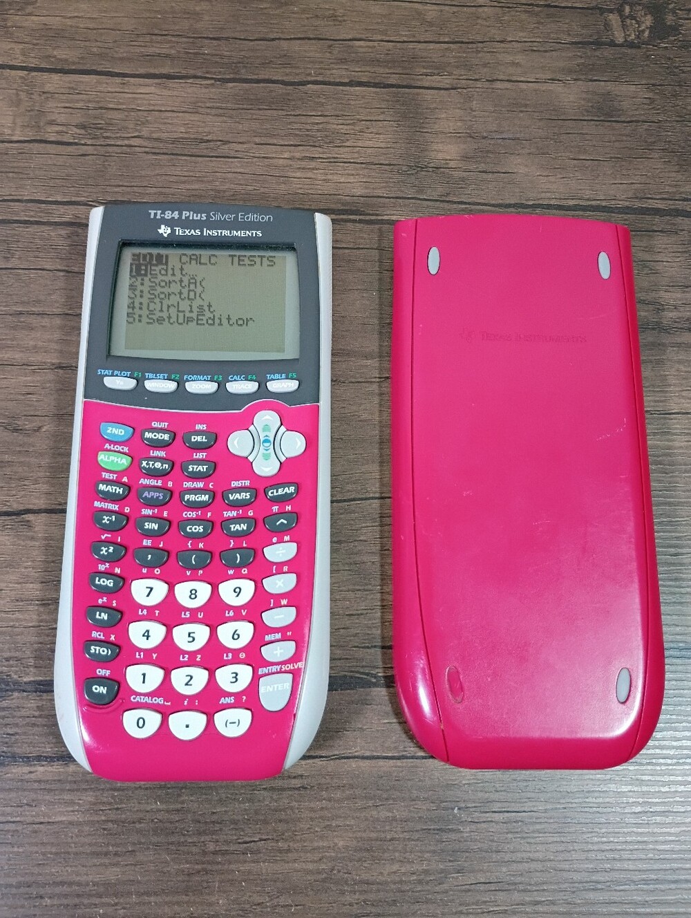 Texas Instruments TI-84 Plus Silver Edition Pink Graphing Calculator With Cover